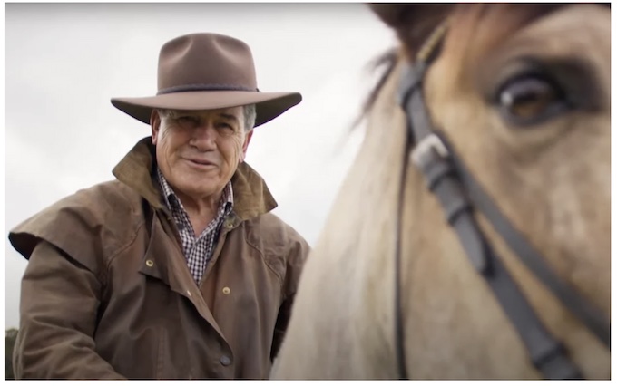 Peters had himself pictured on horseback