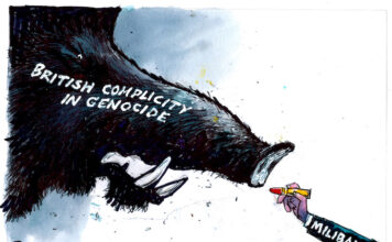 Malcolm Evans: Lipstick on a pig – UK ‘resets’ Israel policy Cartoon: © 2026 Malcolm Evans