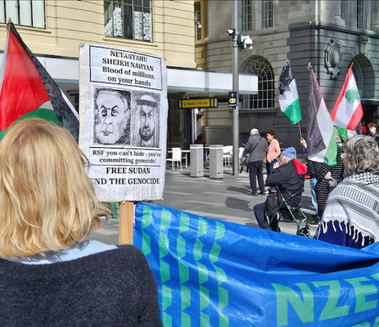 New Zealand protesters against the Israeli genocide in Gaza