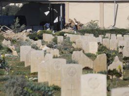 An Israeli military offensive in January 2024 damaged parts of the Deir El Belah War Cemetery