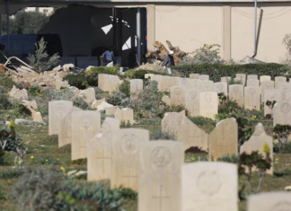 An Israeli military offensive in January 2024 damaged parts of the Deir El Belah War Cemetery