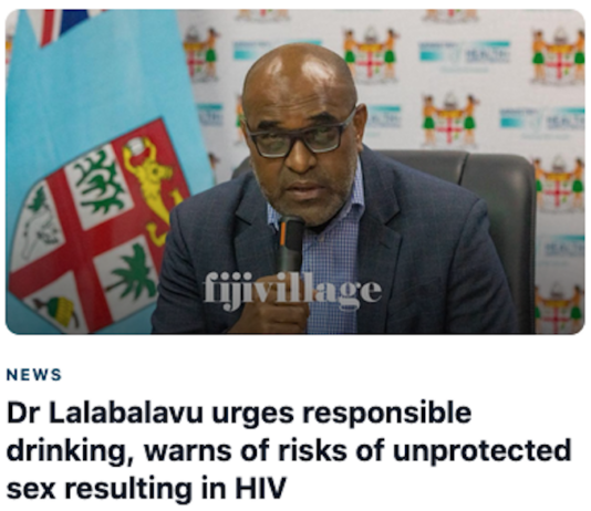 Fiji Health Minister Dr Atonio Lalabalavu's HIV warning