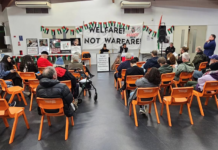 Pro-Palestine activists at a public meeting in Auckland last night planning for the New Zealand share of the Global March for Palestine