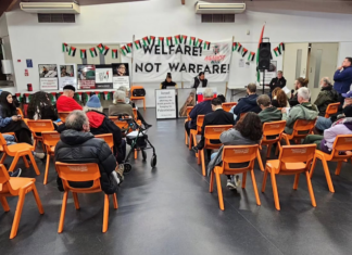 Pro-Palestine activists at a public meeting in Auckland last night planning for the New Zealand share of the Global March for Palestine