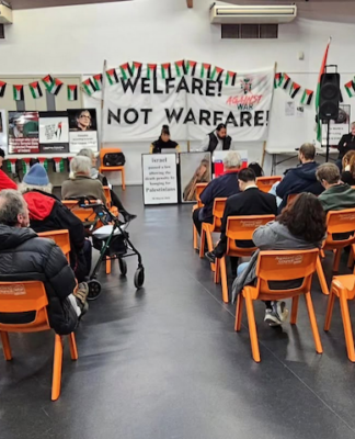 Pro-Palestine activists at a public meeting in Auckland last night planning for the New Zealand share of the Global March for Palestine