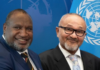 PNG's Prime Minister James Marape and the Solomon Islands leader Matthew Wale