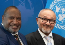 PNG's Prime Minister James Marape and the Solomon Islands leader Matthew Wale