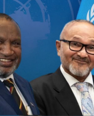 PNG's Prime Minister James Marape and the Solomon Islands leader Matthew Wale