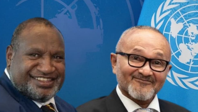 PNG's Prime Minister James Marape and the Solomon Islands leader Matthew Wale