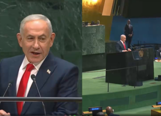 Israeli Prime Minister Benjamin Netanyahu, wanted on an International Criminal Court warrant for alleged war crimes and crimes against humanity, begins his controversial speech at UNGA