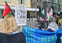 Pro-Palestine protesters at a rally in Auckland last weekend