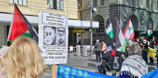Pro-Palestine protesters at a rally in Auckland last weekend