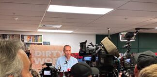 Author Nicky Hager at the launch of his latest book Dirty Work