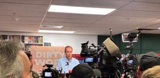 Author Nicky Hager at the launch of his latest book Dirty Work