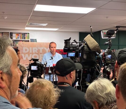 Author Nicky Hager at the launch of his latest book Dirty Work