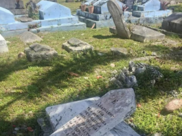 Vandalised Nikao Cemetery