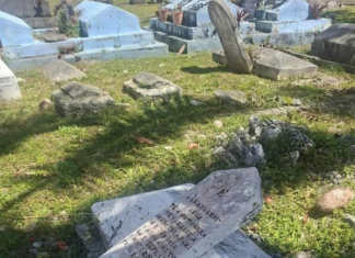 Vandalised Nikao Cemetery