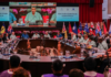 Leaders at the round table for the 55th Pacific Islands Forum Leaders Meeting Plenary in Koror, Palau