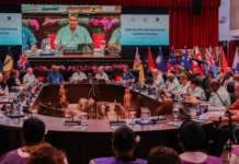 Leaders at the round table for the 55th Pacific Islands Forum Leaders Meeting Plenary in Koror, Palau