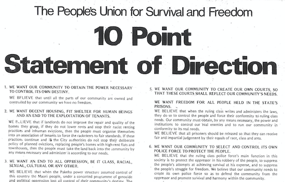 Part of the People’s Union 10 Point Statement of Direction