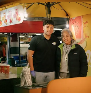 Siaosi (George) Lavelua serving 'otai for his parents business