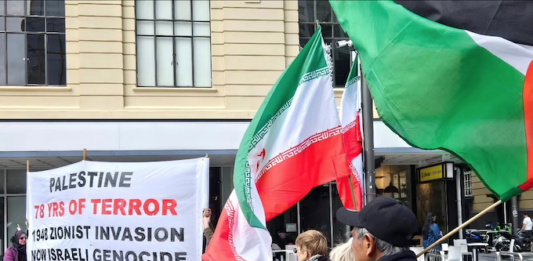 A pro-Palestine protest against Israeli genocide in Gaza and the illegal settlements in the West Bank in Auckland