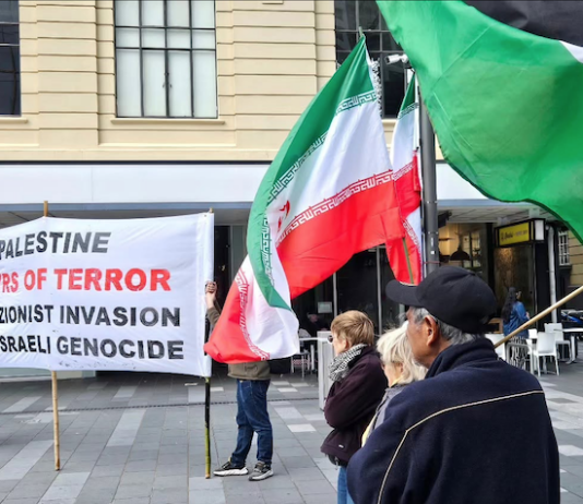 A pro-Palestine protest against Israeli genocide in Gaza and the illegal settlements in the West Bank in Auckland
