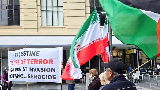 A pro-Palestine protest against Israeli genocide in Gaza and the illegal settlements in the West Bank in Auckland