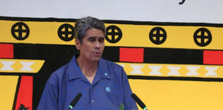 President Surangel Whipps talking over the chairmanship of the PIF, making his remarks at the opening of the 55th PIFLM in Palau