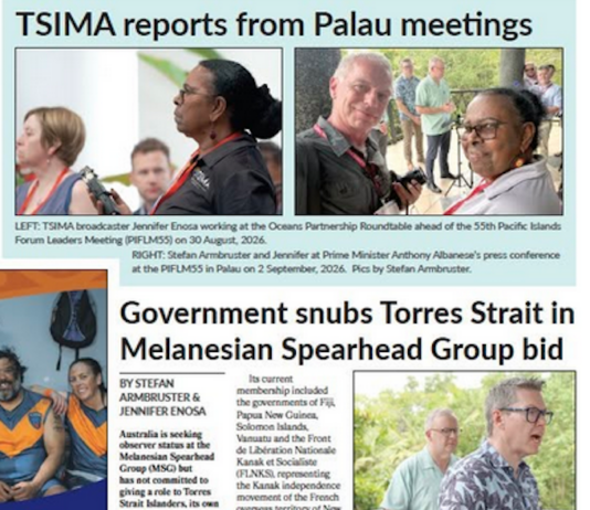 TSIMA reporting from Palau - today's story in the Torres News