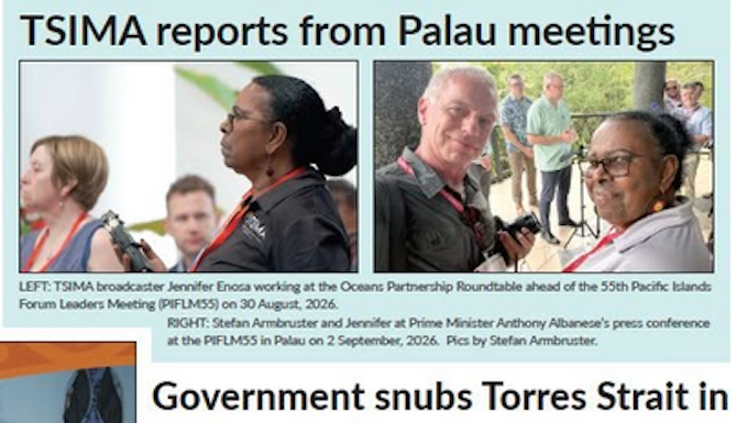 TSIMA reporting from Palau - today's story in the Torres News