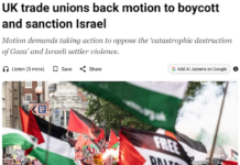 TUC unions back motion demanding boycotts and sanctions to oppose the "catastrophic destruction of Gaza"