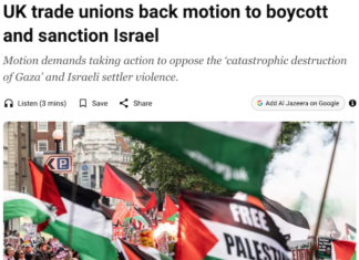 TUC unions back motion demanding boycotts and sanctions to oppose the "catastrophic destruction of Gaza"