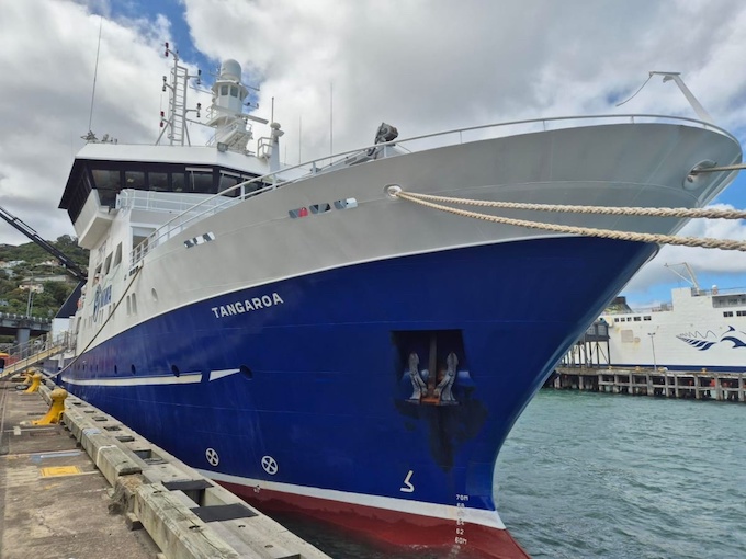 The research vessel Tangaroa, owned and run by public research organisation Earth Sciences NZ