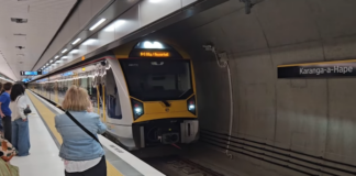 Passengers at Karanga-a-Hape, one of Auckland's new City Rail Link stations