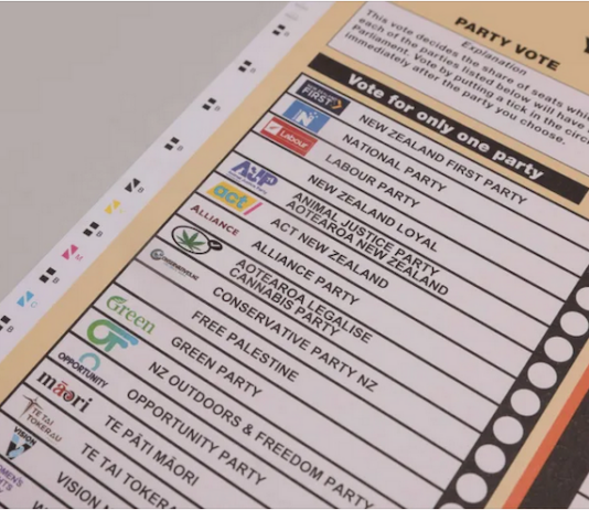 New Zealand electon voting papers being printed