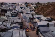 Gaza family tents as far as they eye can see