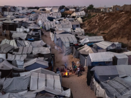Gaza family tents as far as they eye can see