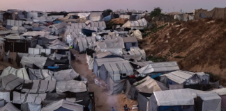Gaza family tents as far as they eye can see