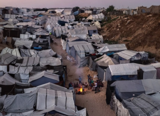 Gaza family tents as far as they eye can see