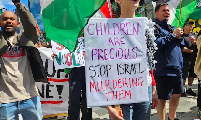 "Children are precious - stop Israel from murdering them" 