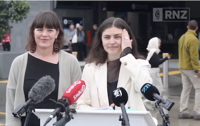 Greens transport spokesperson Julie-Anne Genter (left) and co-leader Chlöe Swarbrick