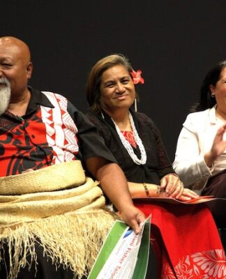 Candidates Alani Fisher Taione, Lemauga Lydia Sosene, and Vicky Hau