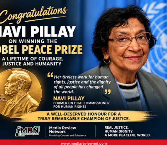 The Norwegian Nobel Committee awards the 2026 Nobel Peace Prize to Navanethem "Navi" Pillay
