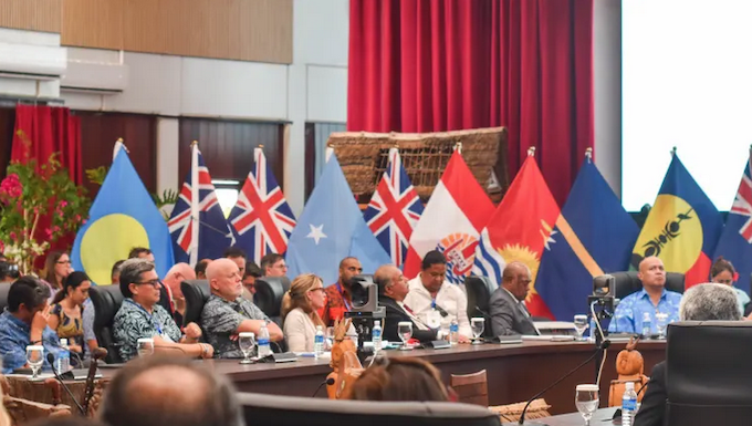 Ocean Partnership Roundtable at Ngarachamayong Cultural Center in Koror, Palau,