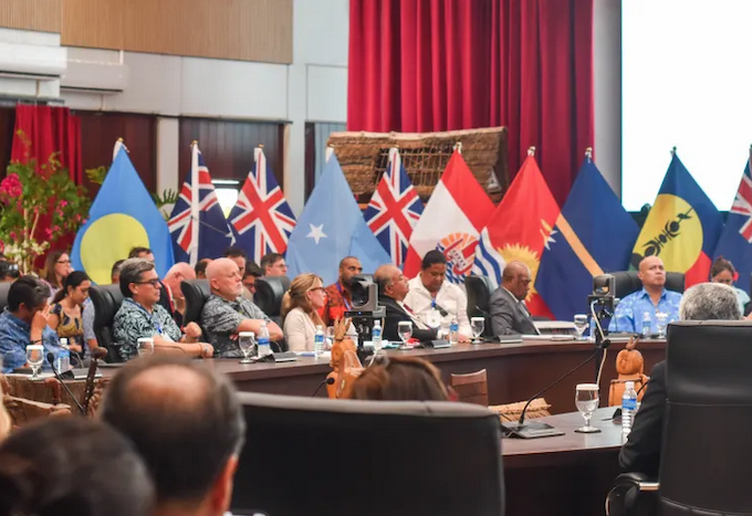 Ocean Partnership PIF 680wide Ocean Partnership Roundtable at Ngarachamayong Cultural Center in Koror, Palau,