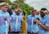 Tuvalu Prime Minister Feleti Teo (from left), PNG Prime Minister James Marape, Palau President Surangel Whipps Jr, and Tonga Prime Minister Lord Fatafehi Fakafanua