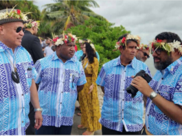 Tuvalu Prime Minister Feleti Teo (from left), PNG Prime Minister James Marape, Palau President Surangel Whipps Jr, and Tonga Prime Minister Lord Fatafehi Fakafanua
