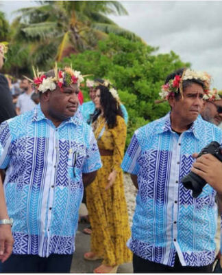 Tuvalu Prime Minister Feleti Teo (from left), PNG Prime Minister James Marape, Palau President Surangel Whipps Jr, and Tonga Prime Minister Lord Fatafehi Fakafanua
