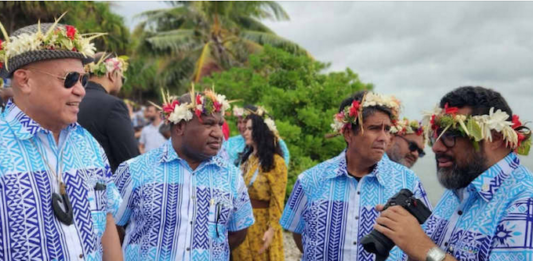 Tuvalu Prime Minister Feleti Teo (from left), PNG Prime Minister James Marape, Palau President Surangel Whipps Jr, and Tonga Prime Minister Lord Fatafehi Fakafanua